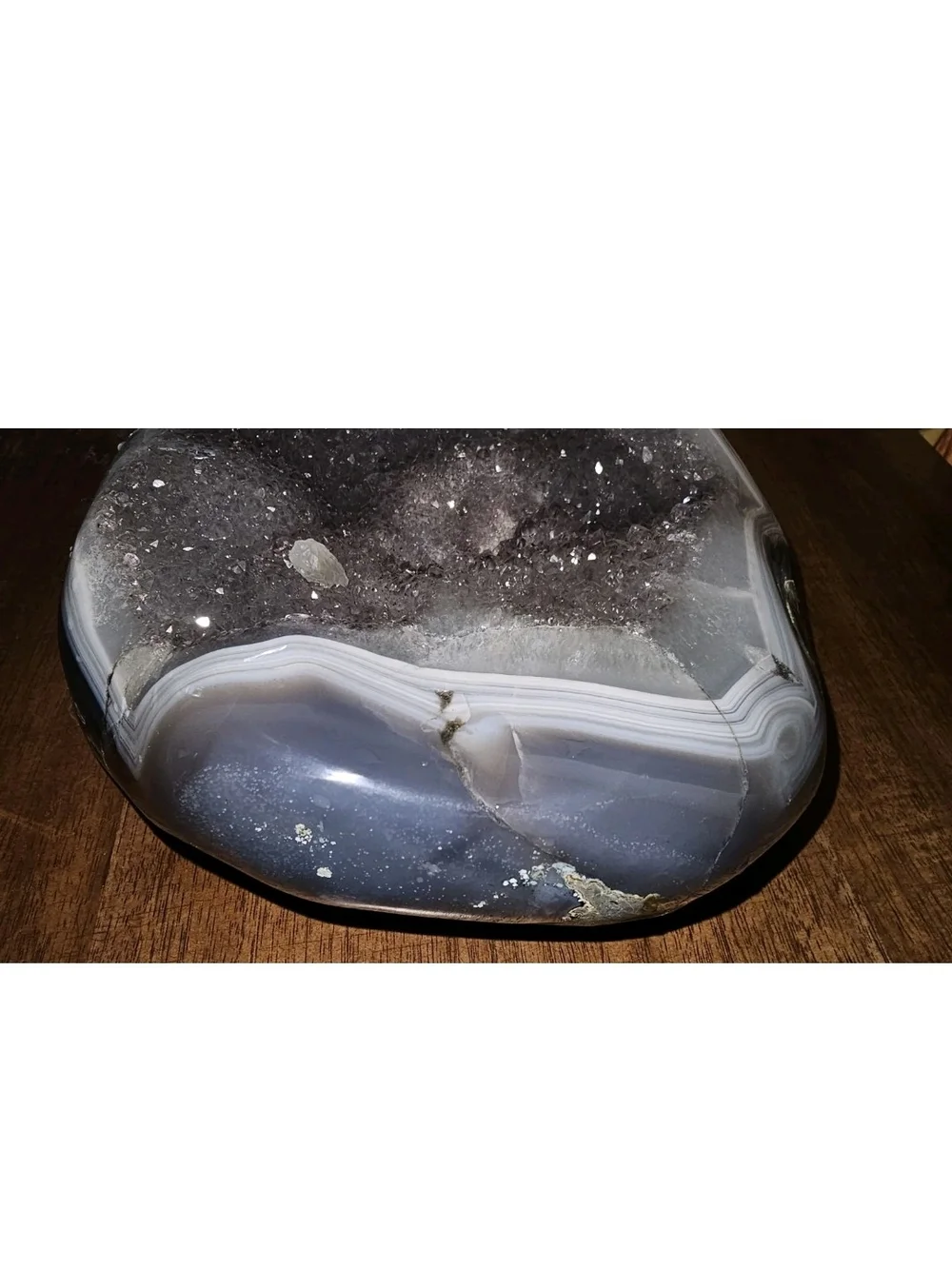 Gray Geode Decorative Bowl for Dining and Display
